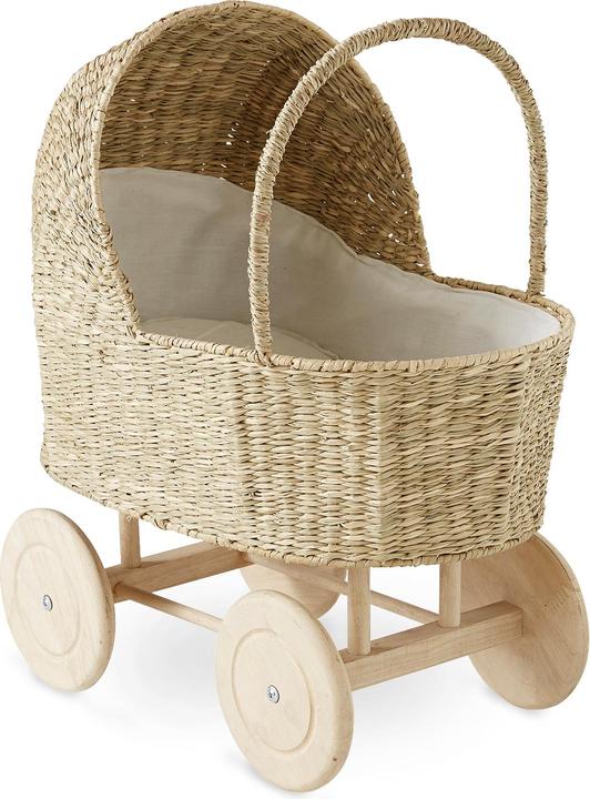 Image du produit Vertbaudet Poussette de poupée en jonc de mer avec roues en bois