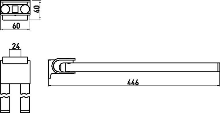 Produktbild Emco Handtuchhalter SYSTEM 2 2-armig, schwenkbar, 446mm chrom