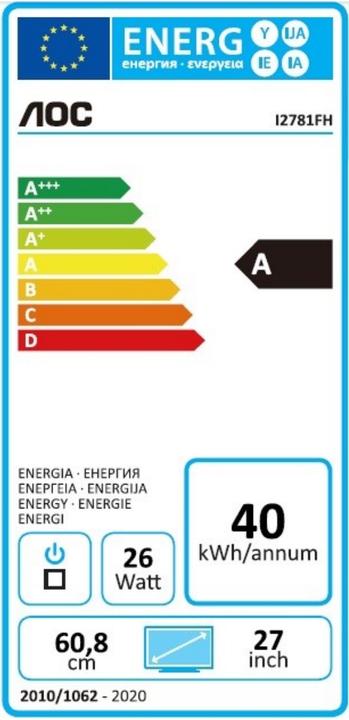 Energy Label AOC i2781FH (1920 x 1080 pixels, 27")