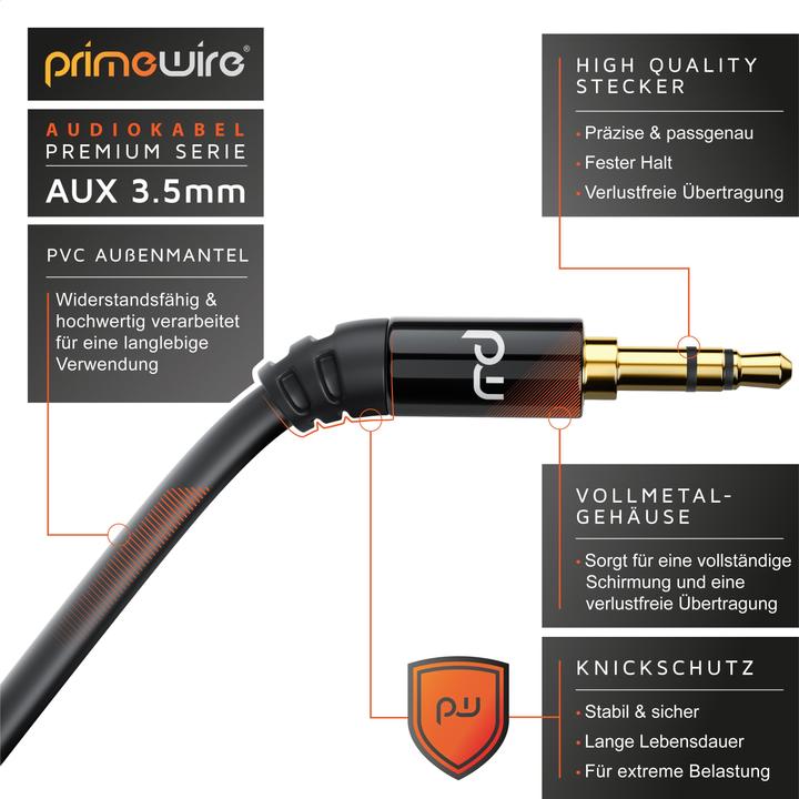 Immagine prodotto Primewire Adattatore audio da jack da 3,5 mm a 2x jack da 3,5 mm, 15 cm, adattatore audio stereo AUX a 2x (0.15 m, Connettore da 3,5 mm (AUX))