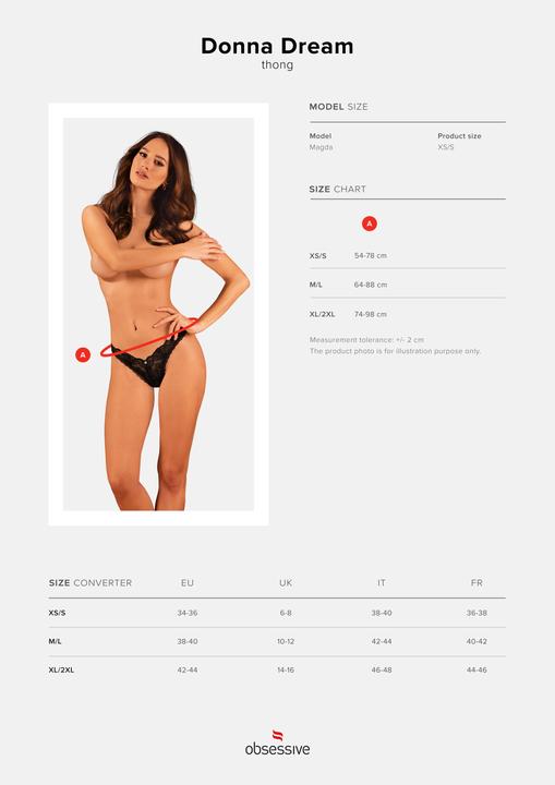 Productafbeelding Obsessive Donna Dream Kanten String - Zwart (M/L)