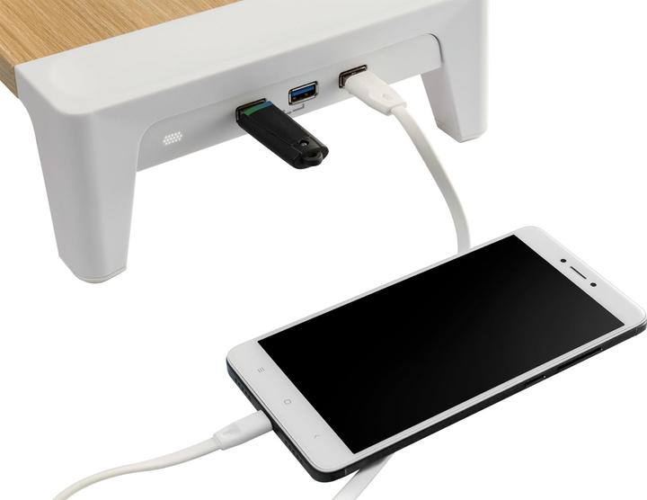Produktbild InLine Monitor Podest+ mit 2x USB 3.2 Gen1 und QC3 Ladeports