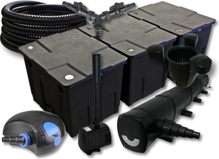 Produktbild SunSun Filter Set 90000l Teich 72W UVC 100W Pumpe Schlauch Skimmer Springbrunnen