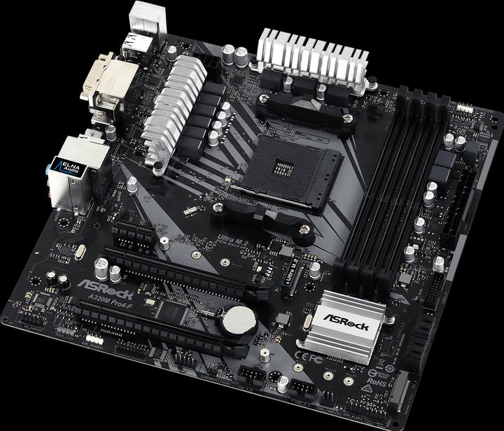 Produktbild AsRock A320M Pro4-F (AM4, AMD A320, mATX)