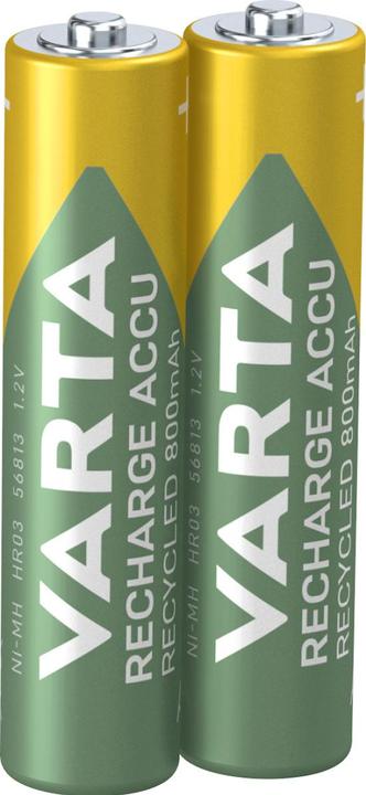 Actual product image Varta Recharge Accu Recycled (2 pcs., AAA, 800 mAh)