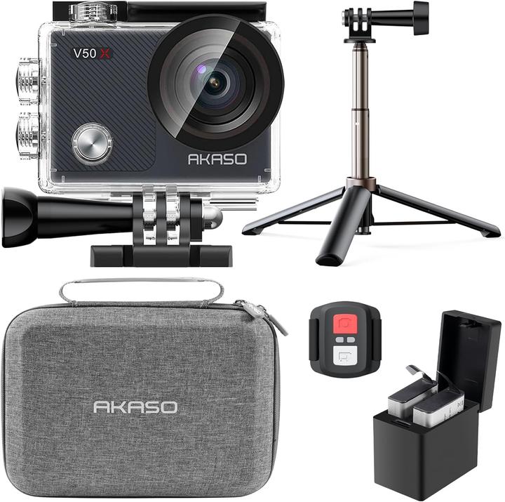 Akaso Action Cam 4K mit Stativ und Tasche (WiFi)