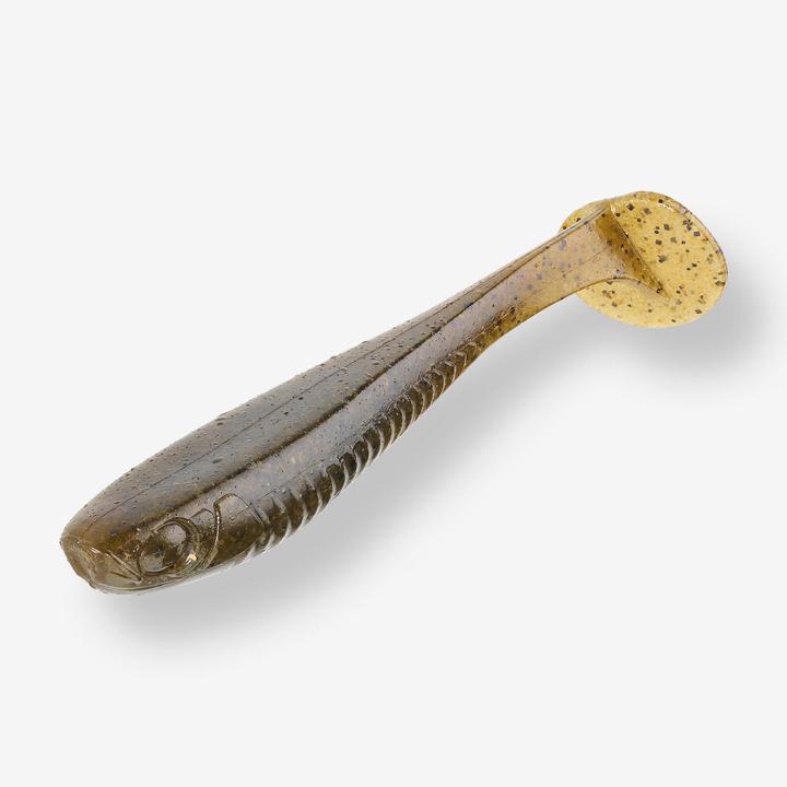 Image du produit Caperlan Leurre souple pêche YUBARI FAT SHAD avec attractant Green Pumpkin Black Flakes (9 cm)