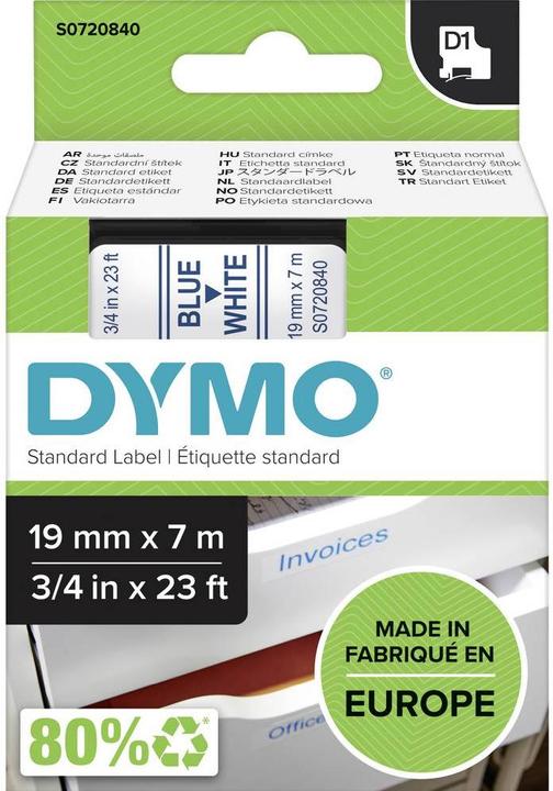 Actual product image Dymo S0720840 Standard tape (1.90 cm, Blue)