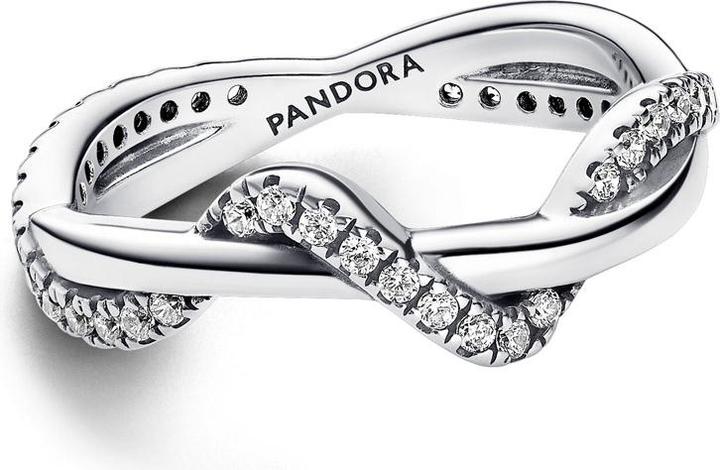 Produktbild Pandora Funkelnde Verschlungene Welle Ring (48, 925 Silber)