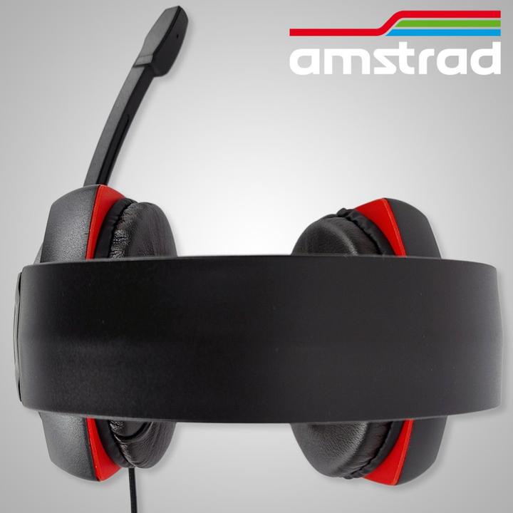 Produktbild Amstrad Gaming Headset 40mm Power Bass Schwarz / Rot (Kabelgebunden)