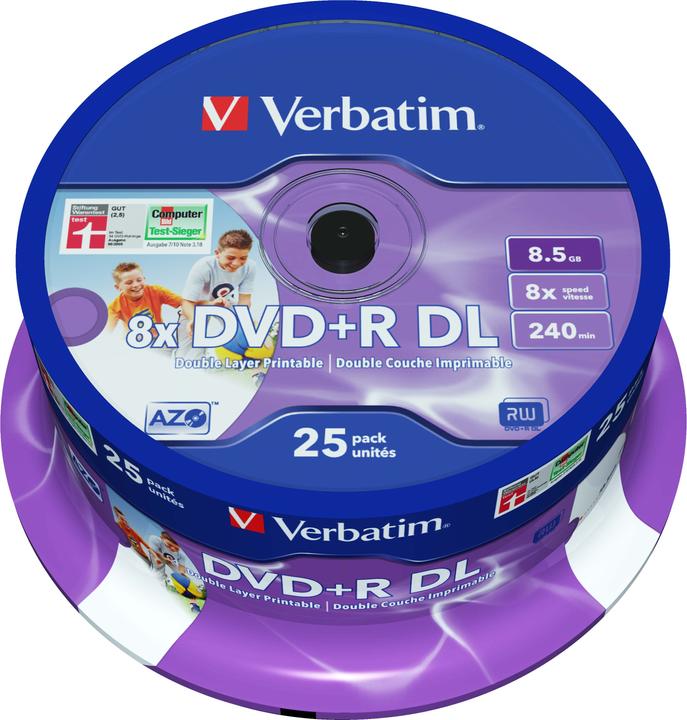 Verbatim DVD+R, Double Layer, 8x, 8.5GB, 25er Spindel (25 x)