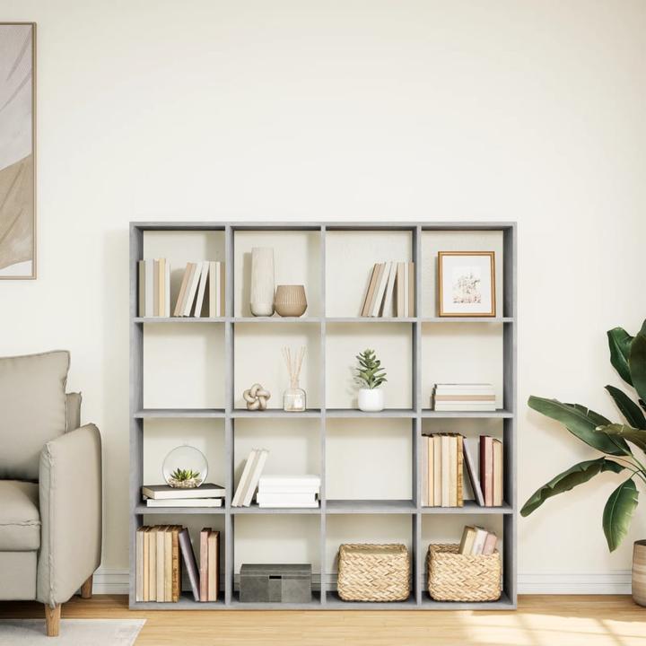 Produktbild VidaXL Bücherregal Raumteiler Wandregal Standregal Raumtrenner Regal Betongrau (137.5 x 29 x 137.5 cm)