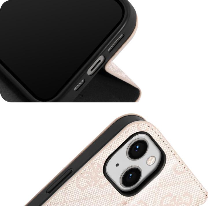 Produktbild Guess GUBKP14MHG4SHP iPhone 14 Plus 6,7" różowy/pink book 4G Vintage Gold Logo (Apple iPhone 14 Plus)