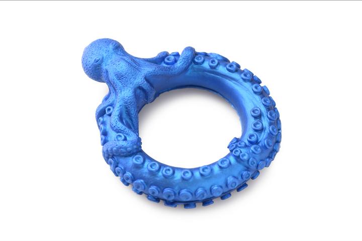Productafbeelding Frisky Octo-ring van Poseidon - Silicone penisring - Blauw (4 cm)