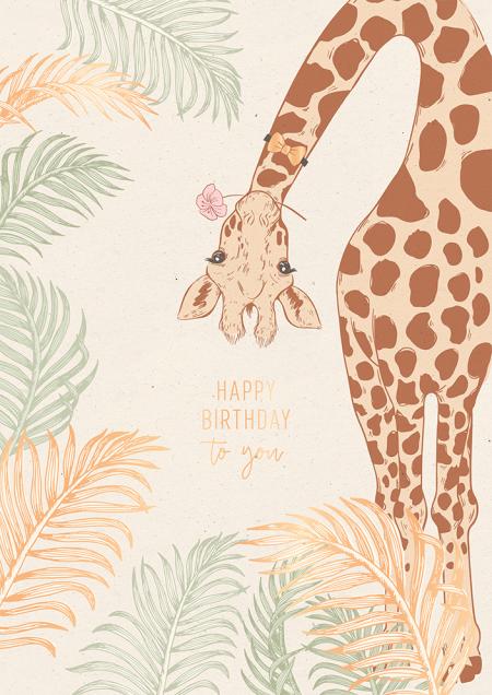 Produktbild Geburtstagskarte Happy Birthday mit Giraffe - Maxi Card A4 (1 Stk.)