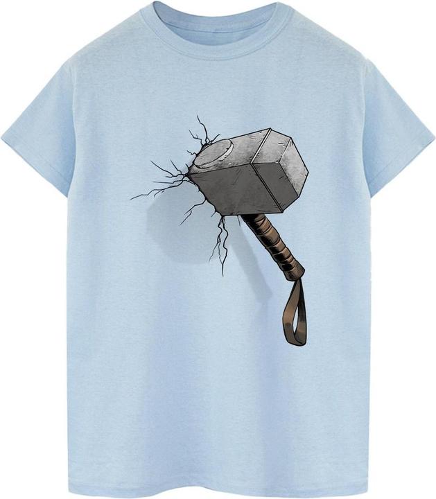 Actual product image Marvel Womens/Ladies Thor Hammer Crack Cotton Boyfriend T-Shirt (M)