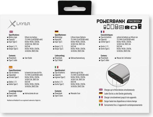 Produktbild Xlayer Plus MacBook (20100 mAh, 45 W, 74.37 Wh)