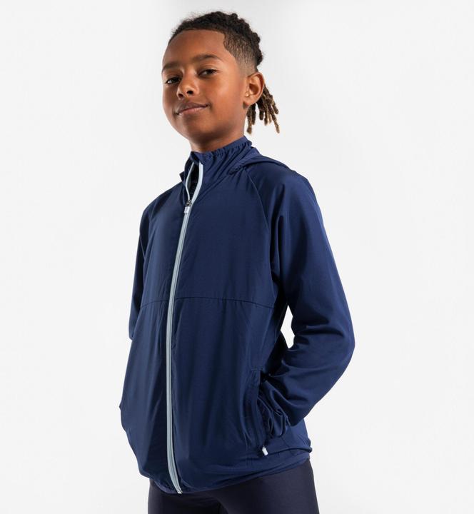Actual product image Kiprun Laufjacke Kinder winddicht - Wind Jacket marineblau/grau (164)