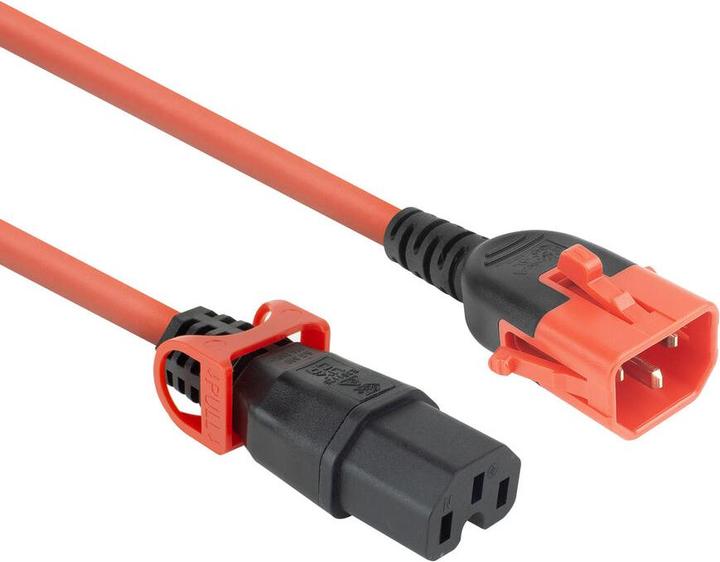 Produktbild Powercord C14 IEC Lock+ Dual Locking - C15 IEC Lock+ red 3 m, PC3877