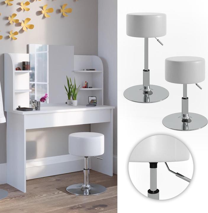 Actual product image Vicco Stool Design, White, 33 x 67 cm for dressing table