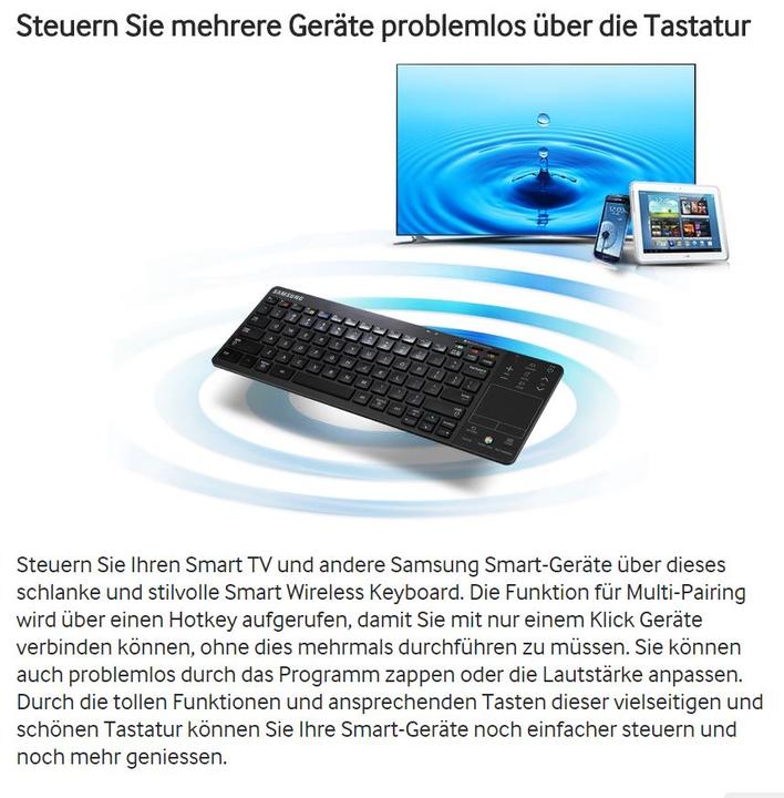 Actual product image Samsung VG-KBD2000, Smart Wireless Keyboard CH-Layout
