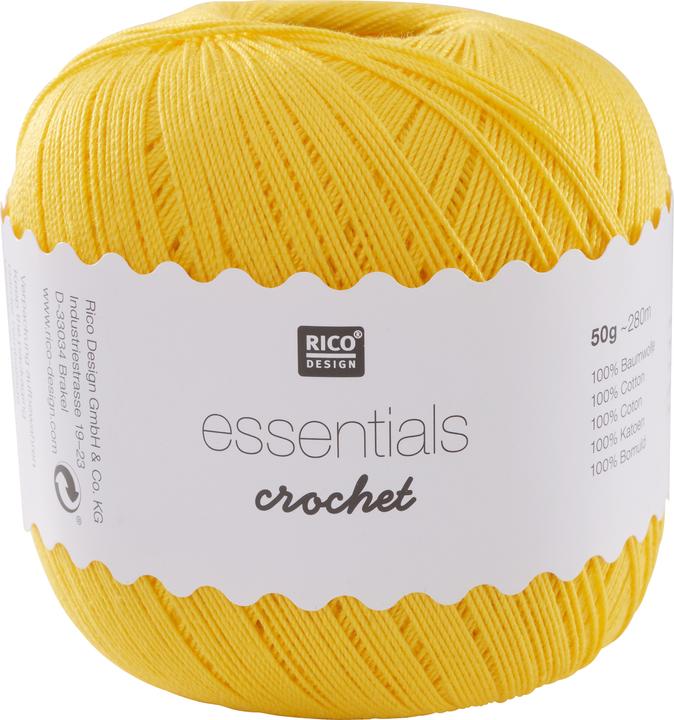 Image du produit Rico Design Fil à crochet et à tricoter Essentials Crochet 50 g, jaune (280 m)