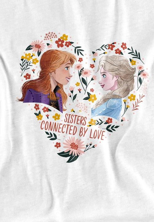 Actual product image Disney Frozen Childrens/Kids Sisters Connected By Love Elsa Anna Valentine's Day T-Shirt (116)