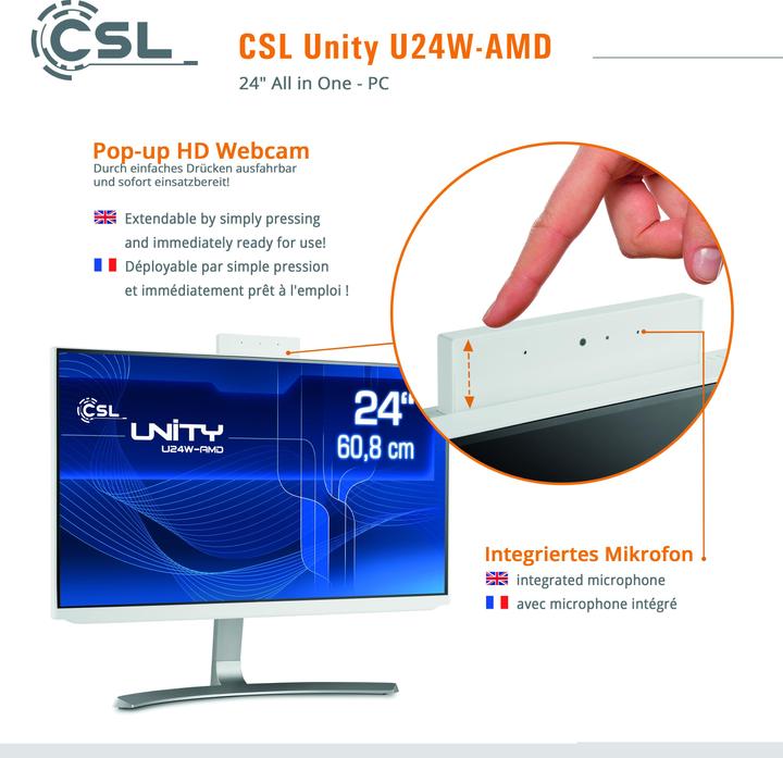 Produktbild CSL AIO Unity U24W-AMD (AMD Ryzen 7 5700G, 16 GB, 1000 GB, AMD Radeon Graphics)