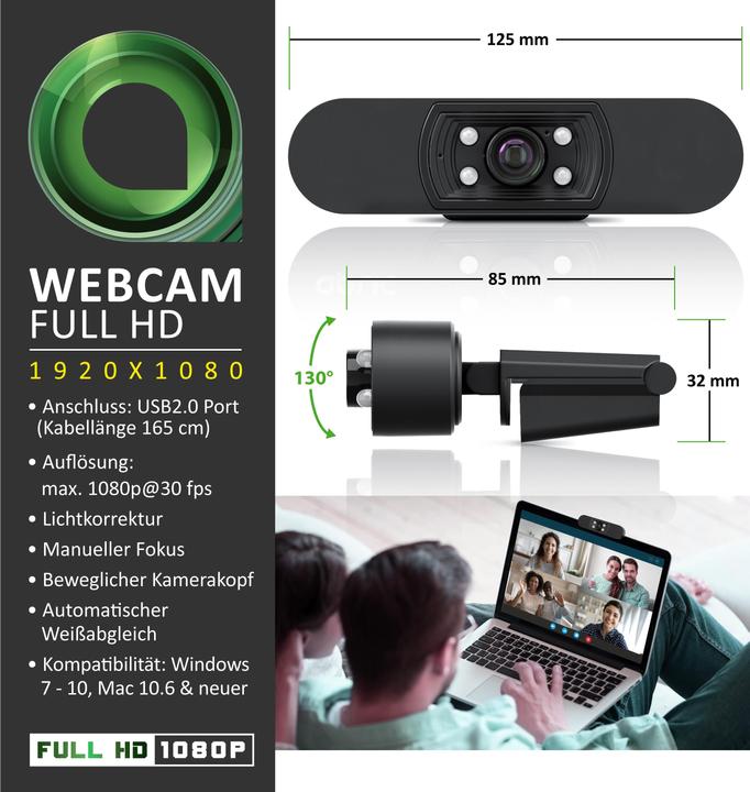 Actual product image Aplic FHD webcam, light correction, 1920x1080P @ 30Hz, 4 auxiliary lights, scene light, microphone (2.07 Mpx)