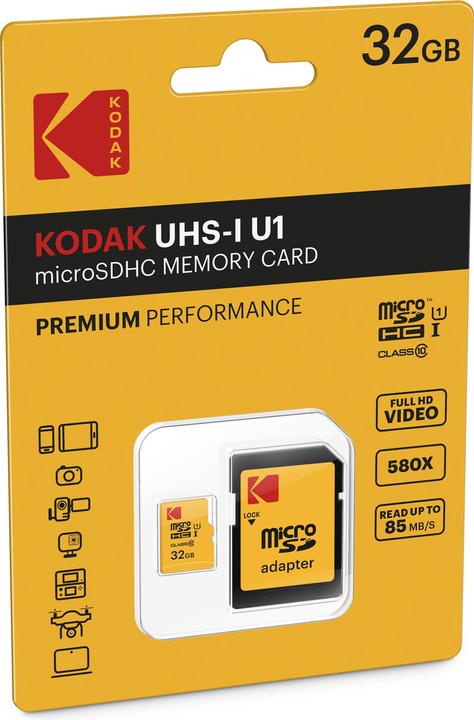 Produktbild Kodak microSDHC 32GB (32 GB, microSDHC, U1, UHS-I)