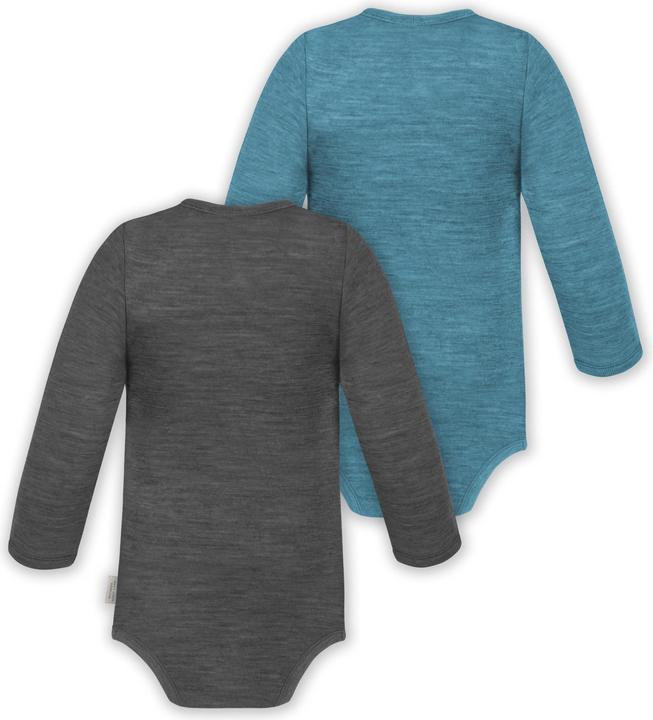Image du produit Normani Lot de 2 body à langer bébé unisexe manches longues une pièce en laine mérinos - 9351 (74)