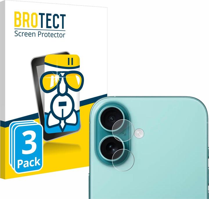 Produktbild BROTECT Schutzglas Schutzfolie Glas Folie Displayschutz klar (3 Stück, Apple iPhone 16 Plus)