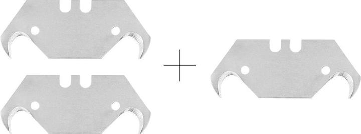 Actual product image Neo Knife with trapezoid and hook blade, metal housing with 6 blades