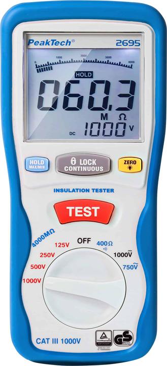 Actual product image Peaktech P 2695 Insulation measuring device