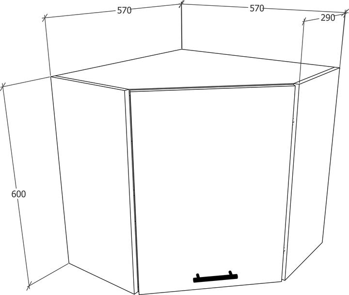 Produktbild VCM Eckschrank Küchenschrank Hängeschrank Küche Küchenmöbel Esilo (60 x 57 x 57 cm)