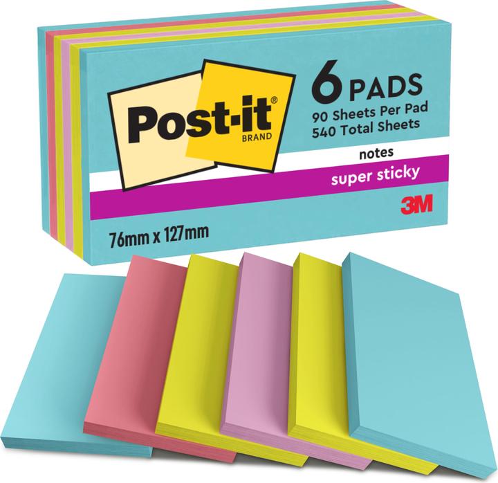 Image du produit Post-it Super Sticky Cosmic (76 x 127 mm)