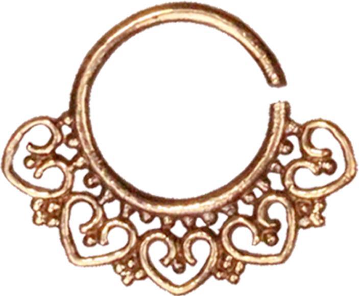 Produktbild Star Piercing Micro Piercing Ring rosegold Herzen und Kugeln (Bronze, ohne Messing)