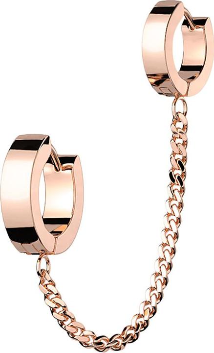 Star Piercing Ohrring zum Klappen rosegold Kette mit Ohrring (ohne Messing, Chirurgenstahl 316L)
