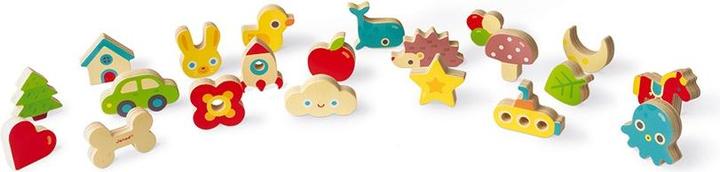 Produktbild Janod J05318 Memory-Tastspiel, lehrreiches Familienspiel, für Kinder ab 3 Jahren (Italienisch, Englisch, Spanisch, Deutsch, Niederländisch, Französisch)