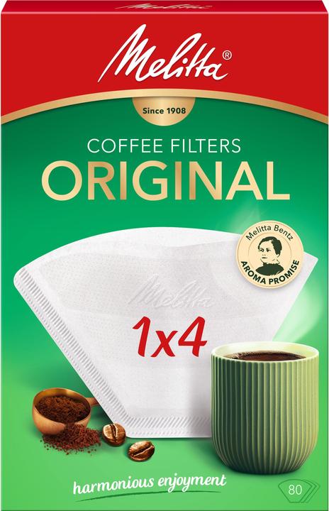 Actual product image Melitta Original 1x4, Basket, Disposable coffee filter, Paper, 80 pc(s)