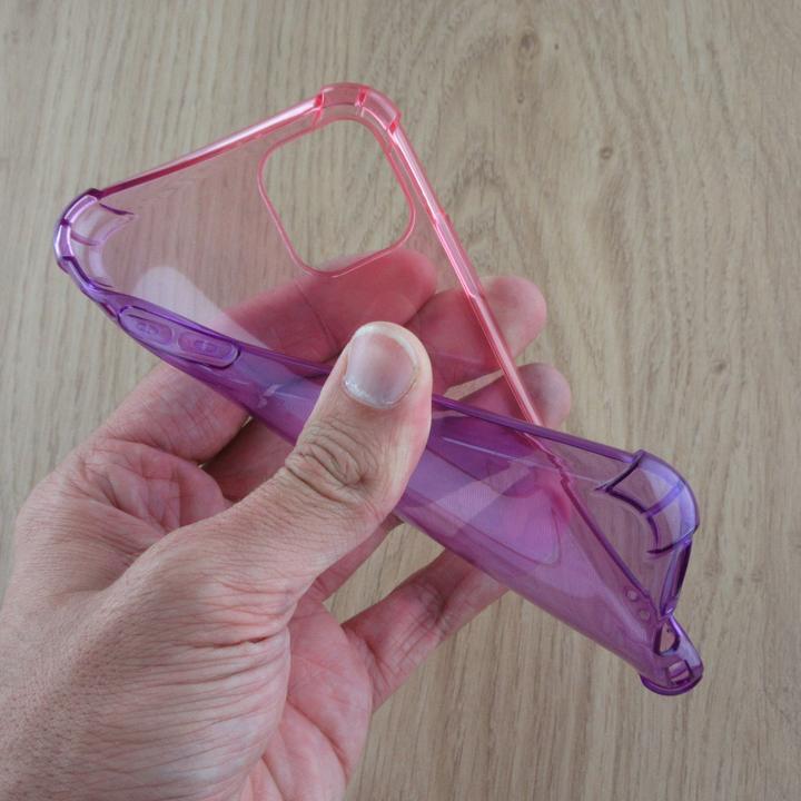 Produktbild PhoneLook Hülle Gummi Bumper Rainbow mit extra Schutz für Ecken Antischock rosa t (Realme 12 Pro+, Apple iPhone 12)