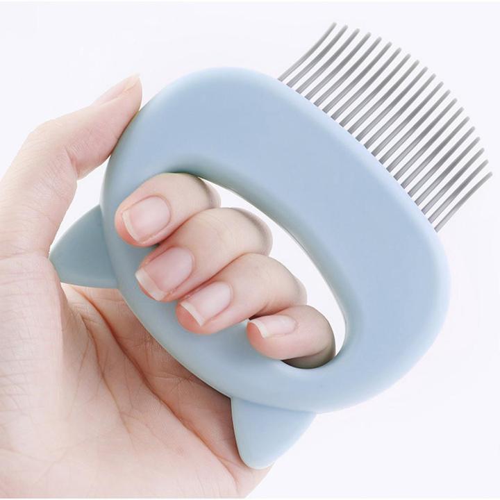 Actual product image JTI Pet comb with cat design - blue (Cat)