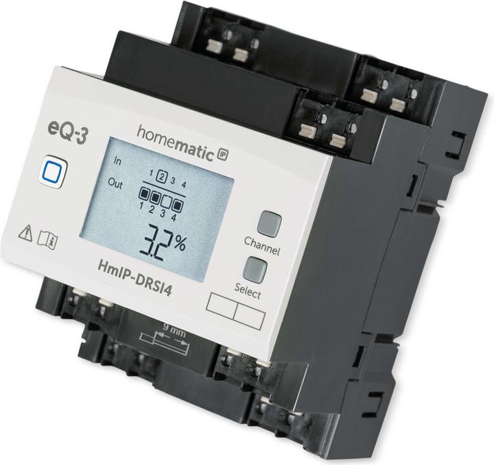 Actual product image Homematic IP Wireless switching actuator for top-hat rail mounting 4-fold (Switch actuator)