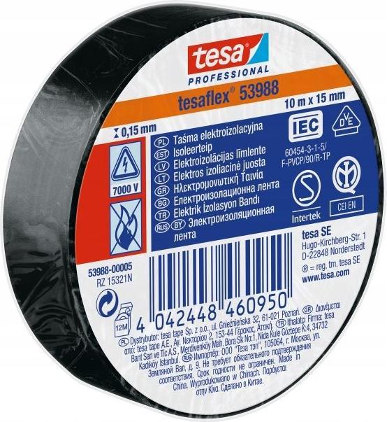 Image du produit MGA Tesa SPVC Ruban isolant noir 10mx15mm