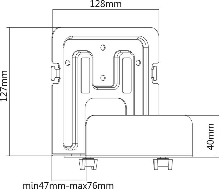 Actual product image InLine Holder for media devices / streaming boxes