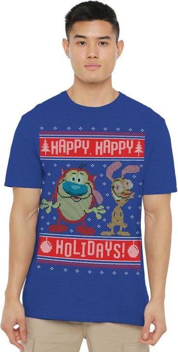 Image du produit Ren & Stimpy - T-shirt HAPPY, HAPPY HOLIDAYS - Adulte (S)