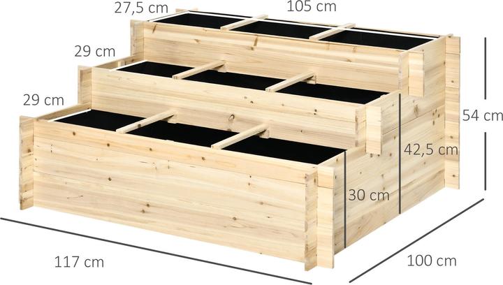 Actual product image Outsunny Treppenbeet mit 9 voneinander abgegrenzten Bereichen