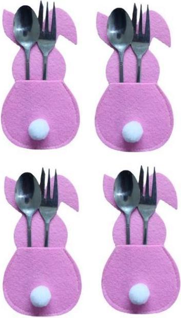 Actual product image MU Style Easter Cutlery Series Cutlery Bags Easter Bunny (Set of 4) (1 x)