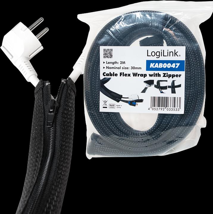 Produktbild LogiLink Kabelschutz mit Reissverschluss (Kabelschlauch, 200 cm)