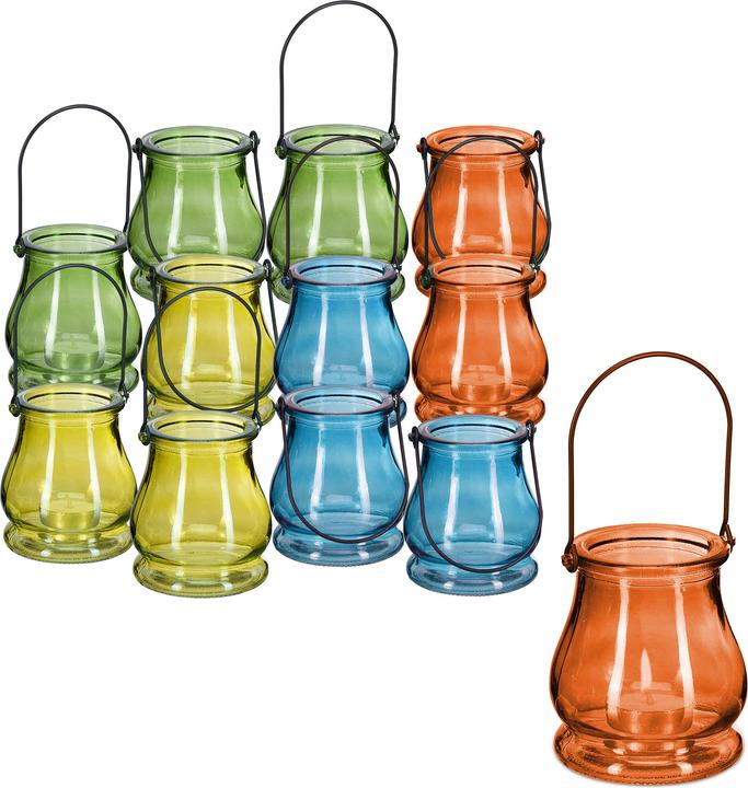 Blau, Gelb, Orange, Grün